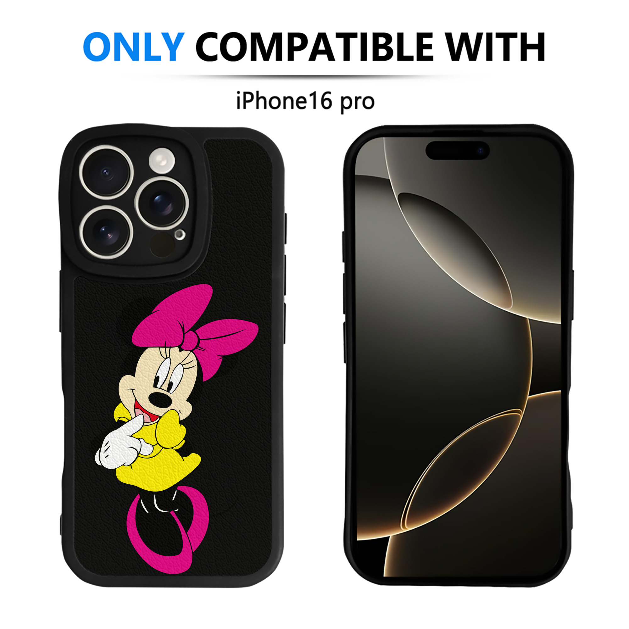 （画像用） ミッキーマウス Mickey Mouse 【iPhone 16シリーズ対応】シリコンスマホケース（レザー調） 材質：シリコン